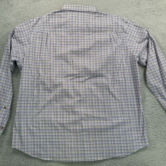 David Donahue Shirt Men's XXL Plaid Long Sleeve Button Up Dress Performance - Picture 8 of 9